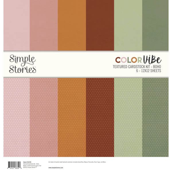 SIMPLE STORIES Color Vibe 12x12 Textured Cardstock: Brown - Scrapbook  Generation