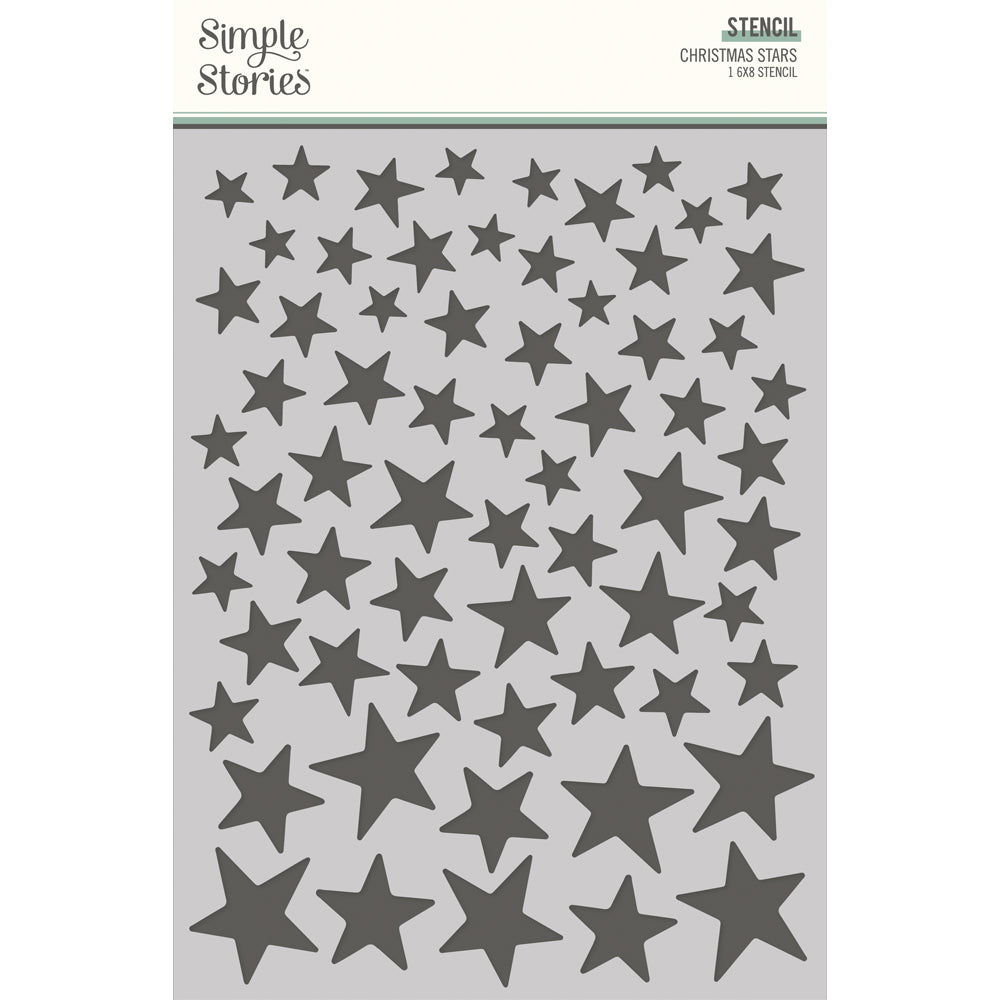 Simple Vintage 'Tis The Season - 6x8 Stencil - Chrsitmas Stars