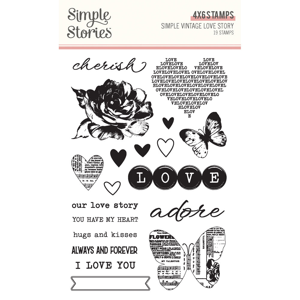Simple Vintage Love Story  - Stamps