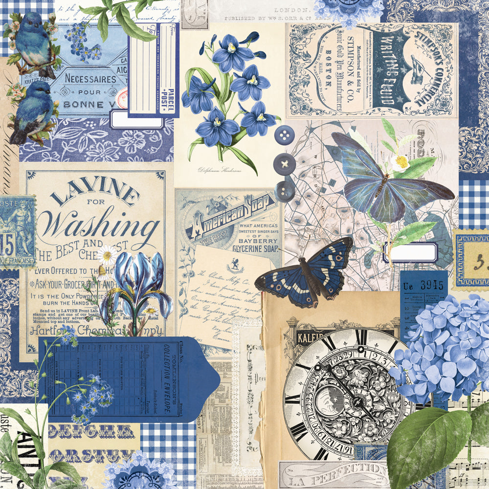 Simple Vintage Essentials Color Palette - Blue Collage