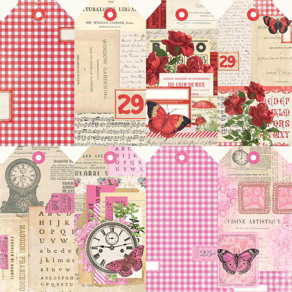Simple Vintage Essentials Color Palette - Red & Pink Tags