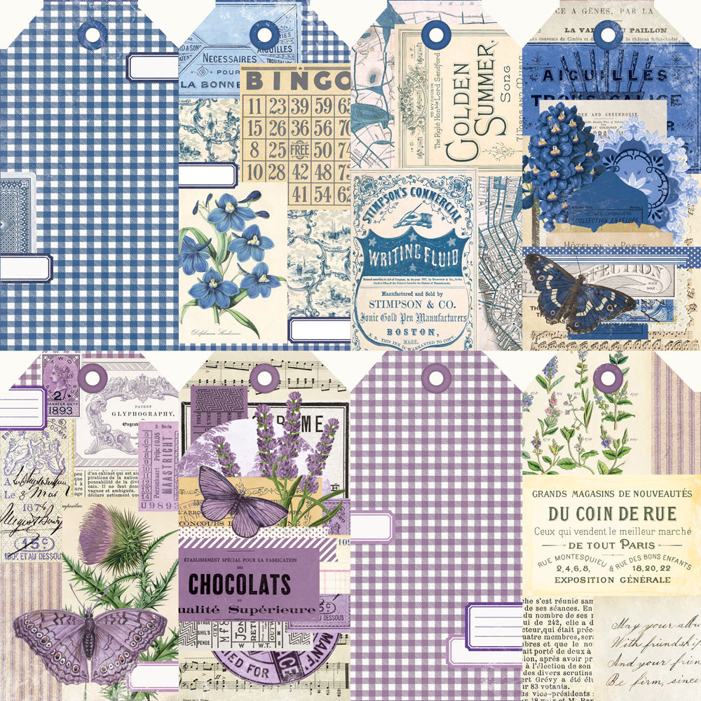 Simple Vintage Essentials Color Palette - Blue & Purple Tags