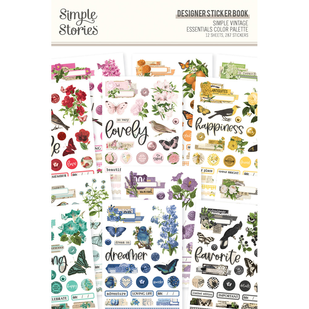 Simple Vintage Essentials Color Palette - Designer Sticker Book