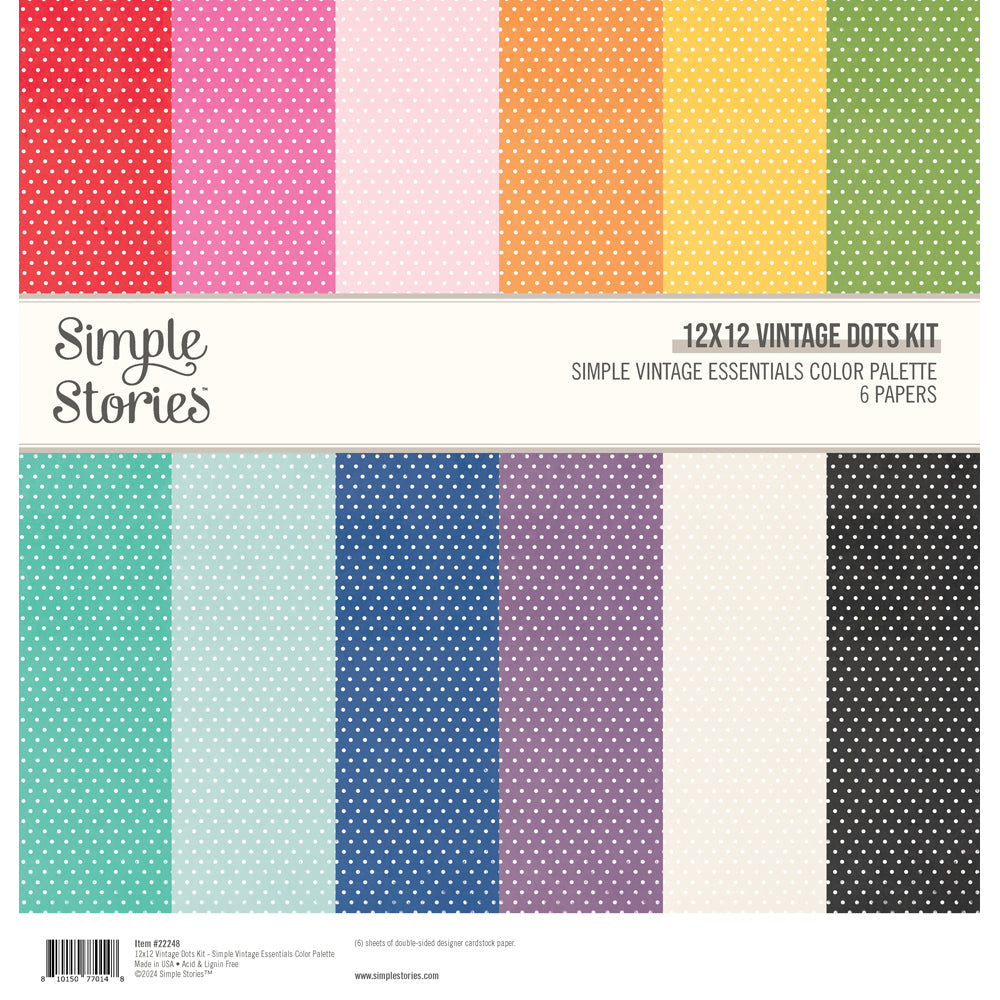 Simple Vintage Essentials Color Palette  - 12x12 Vintage Dots Kit