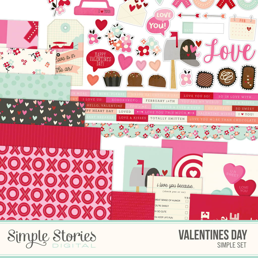 Valentines Day Digital Simple Set
