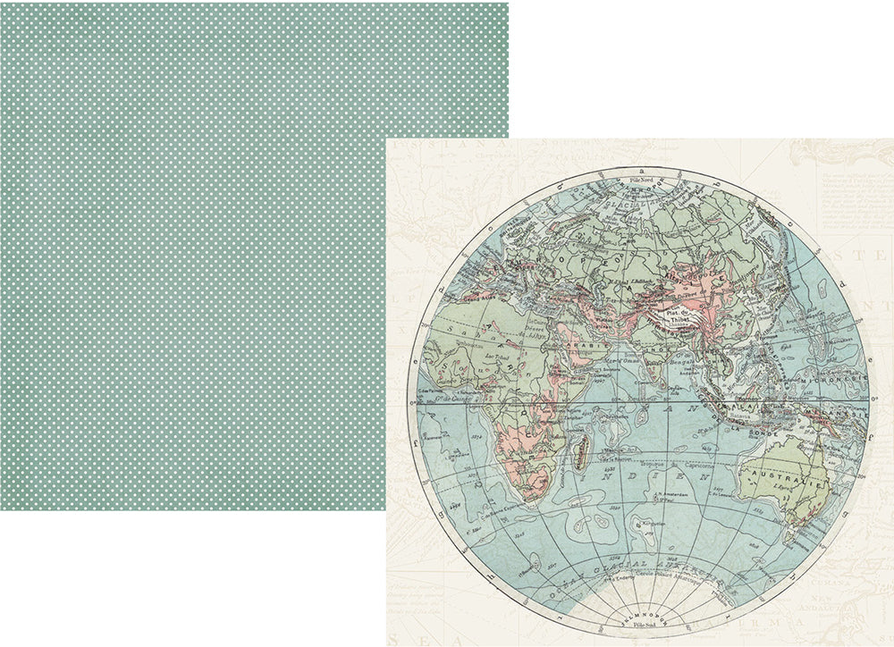 Simple Vintage Traveler 12x12 Paper - Hello World