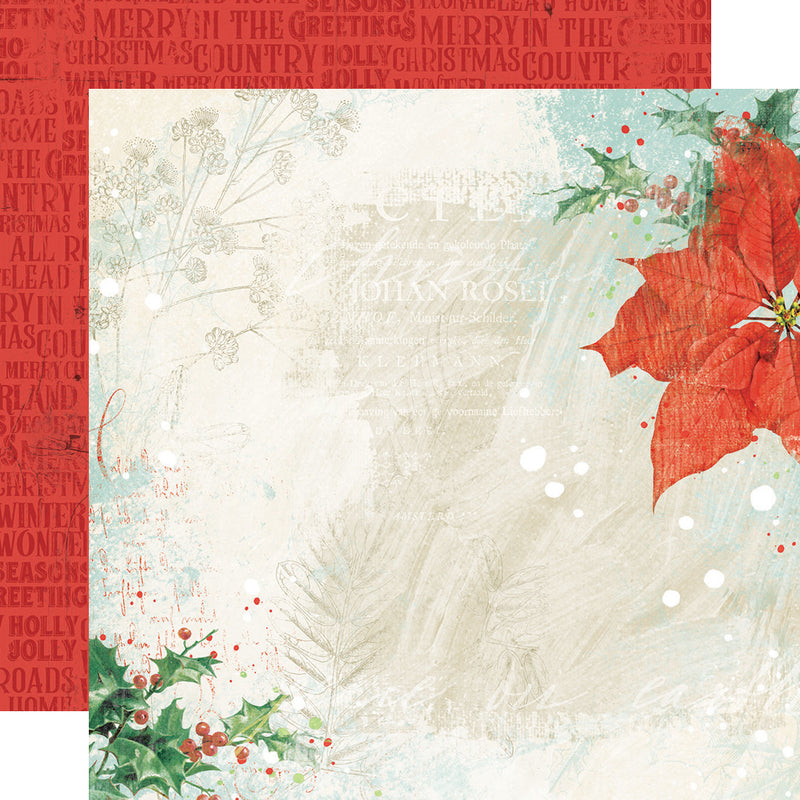 Country Christmas 12x12 Paper - Ice Blue/Dots