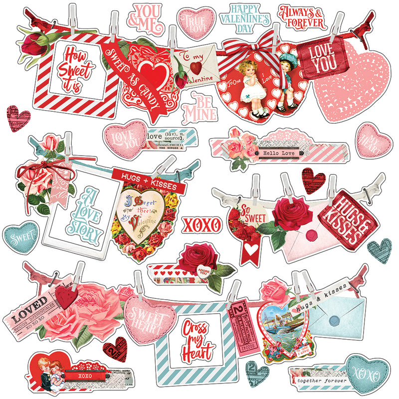 Simple Vintage My Valentine 12x12 Paper - My Sweetheart