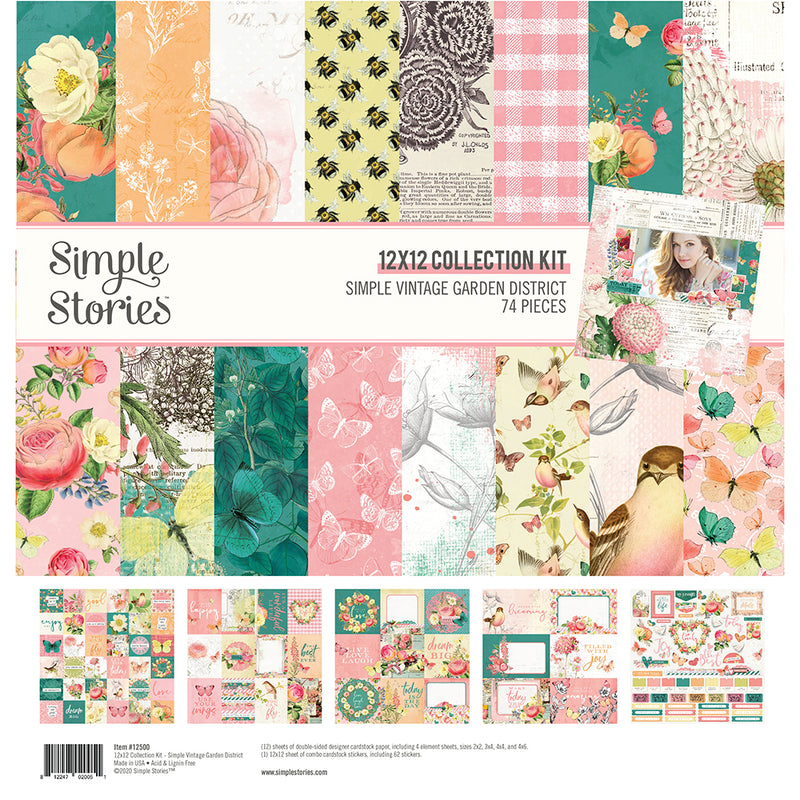 Simple Vintage Garden District 12x12 Paper - Choose Happy