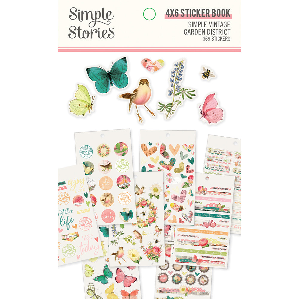 Simple Vintage Garden District 4x6 Sticker Book