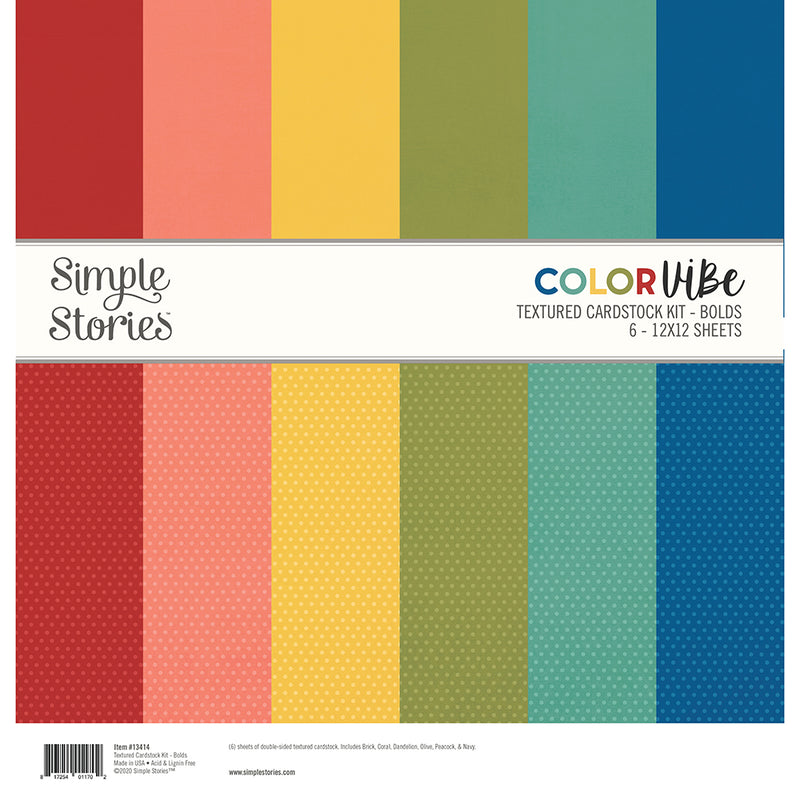 Color Vibe 12x12 Textured Cardstock - Brick
