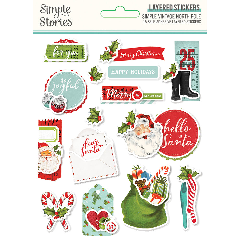 Simple Vintage North Pole - Layered Stickers