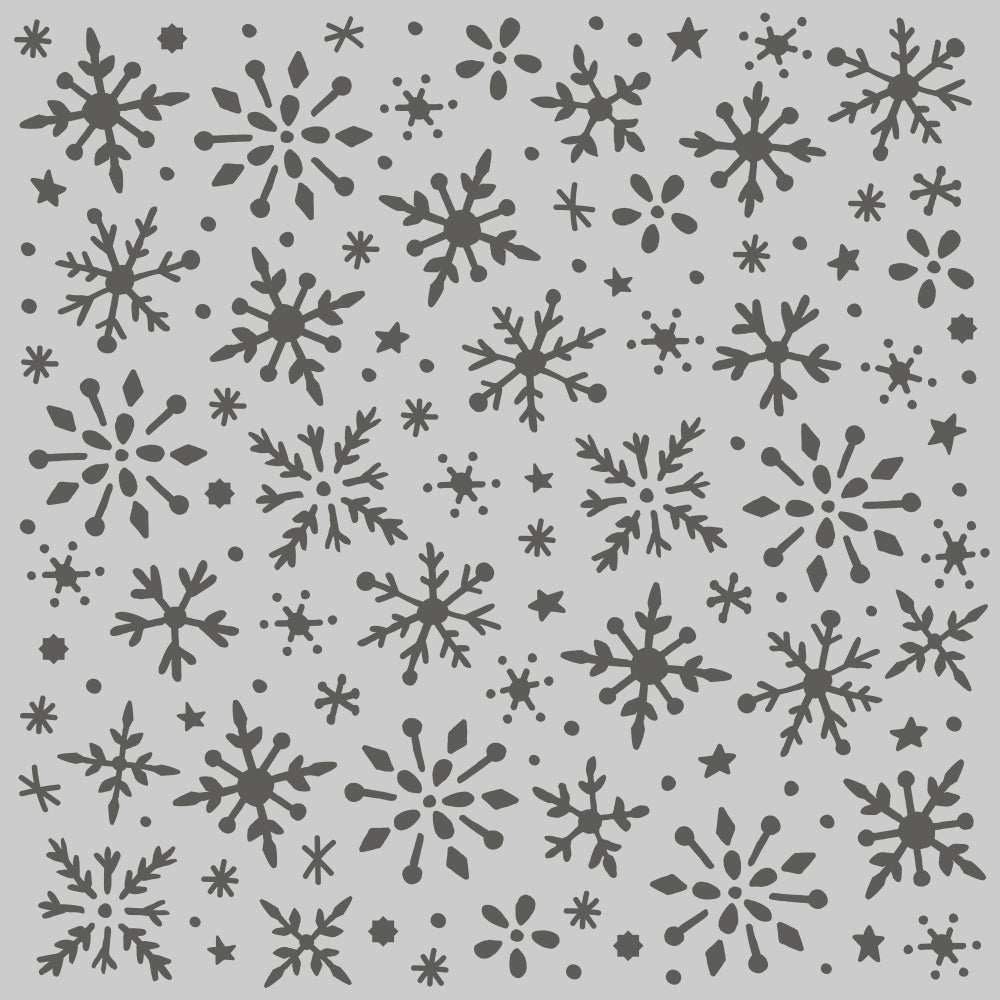 Winter Cottage - 6x6 Stencil - Snowflakes