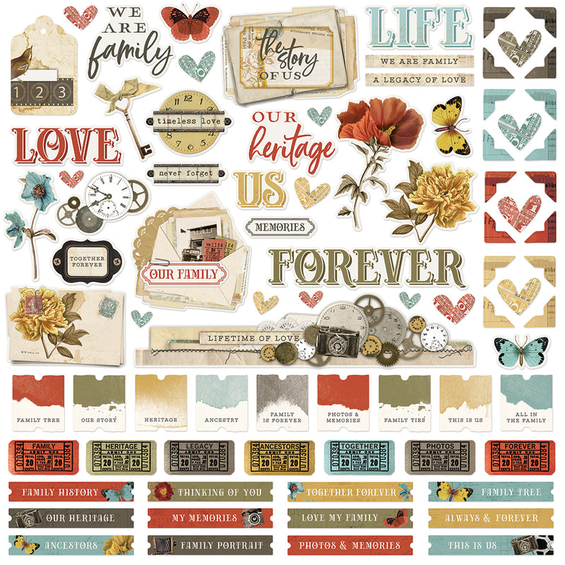 Simple Vintage Ancestry - Layered Stickers