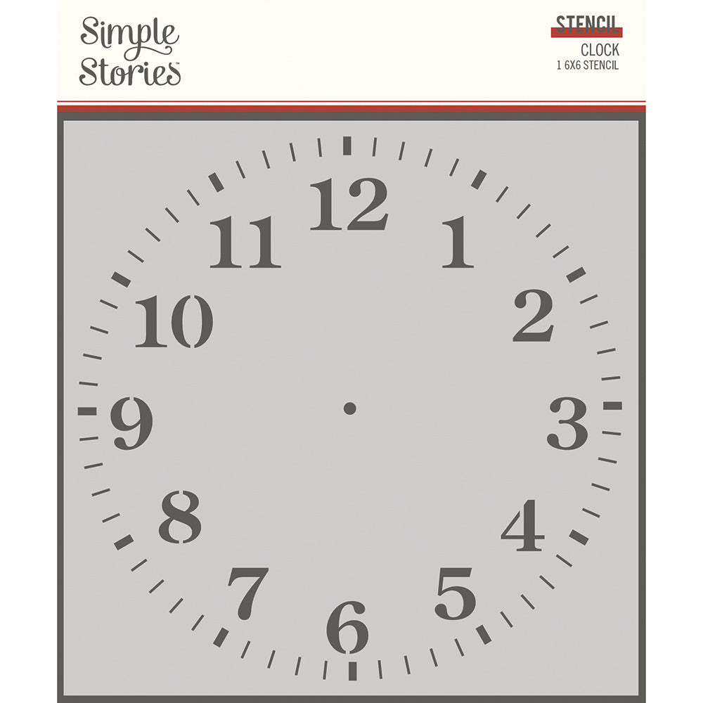 Simple Vintage Ancestry - 6x6 Stencil - Clock