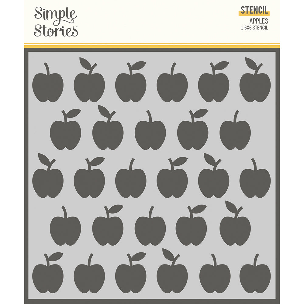 School Life - 6x6 Stencil - Apples