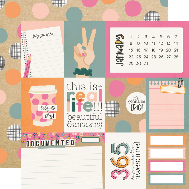 Color Vibe 12x12 Textured Cardstock - Blush