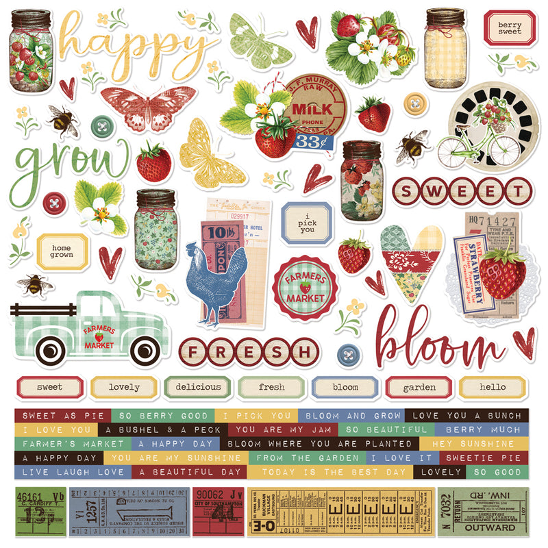 Simple Vintage Berry Fields  - Washi Tape