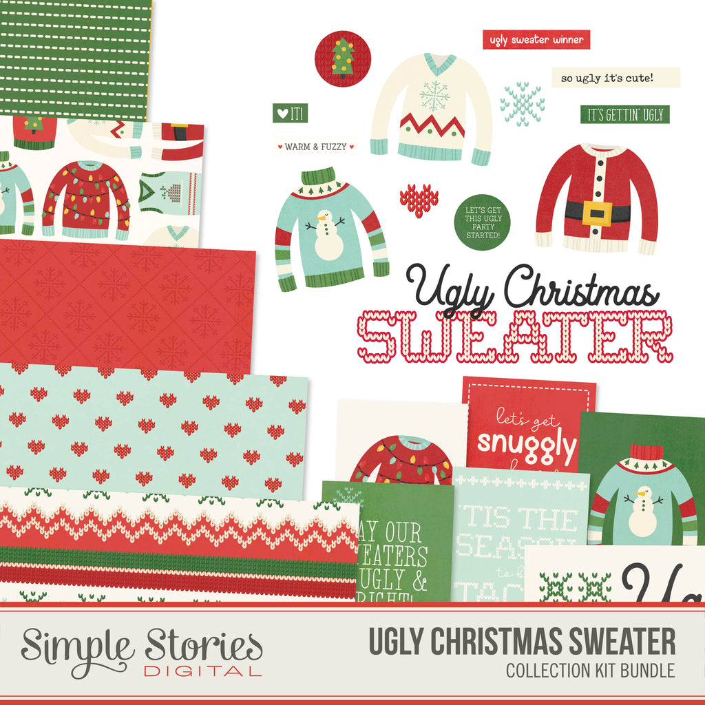 Ugly Christmas Sweater Digital Simple Set Bundle