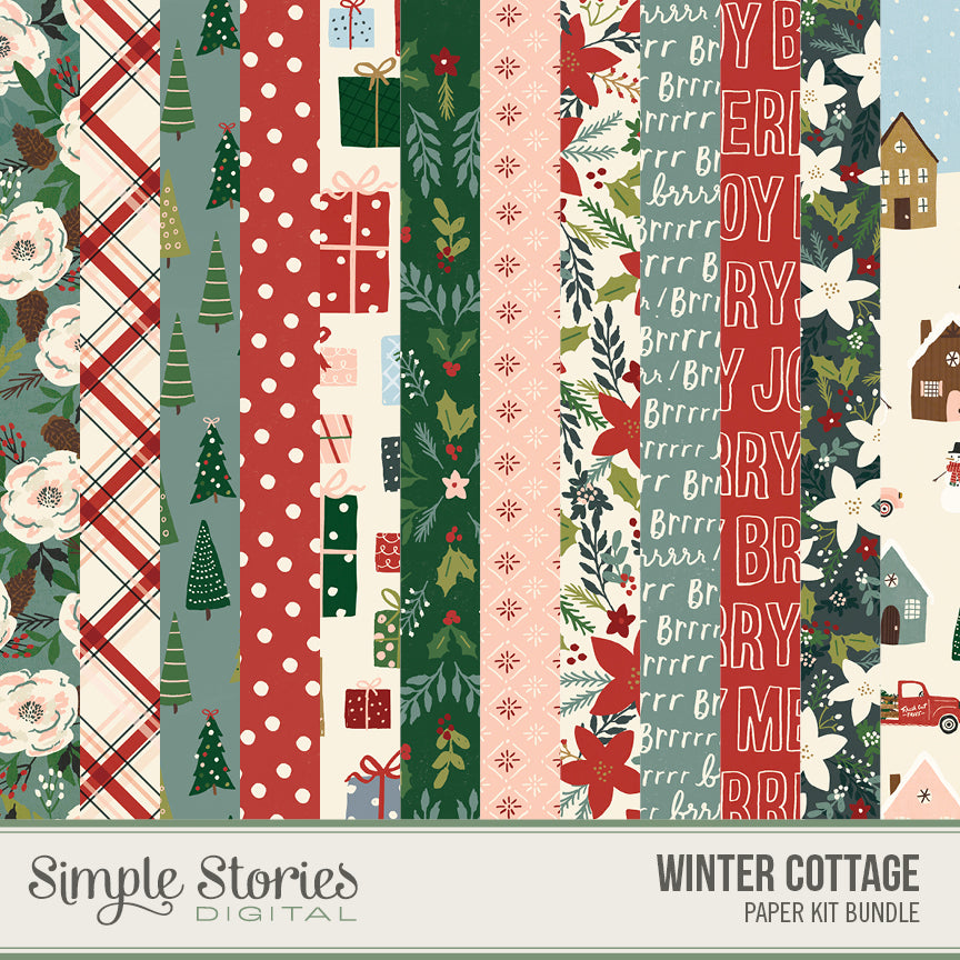 Winter Cottage Digital Paper Kit