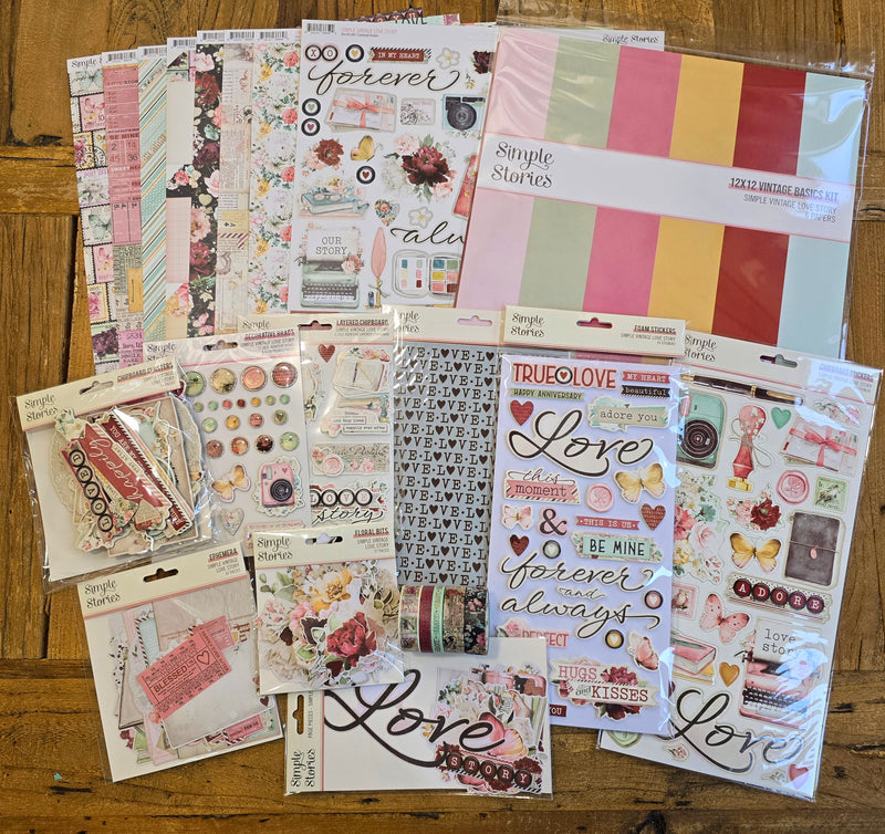 Simple Vintage Love Story Scrapbook Bundle