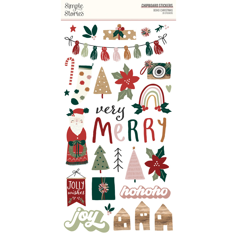 Boho Christmas - 6x12 Chipboard