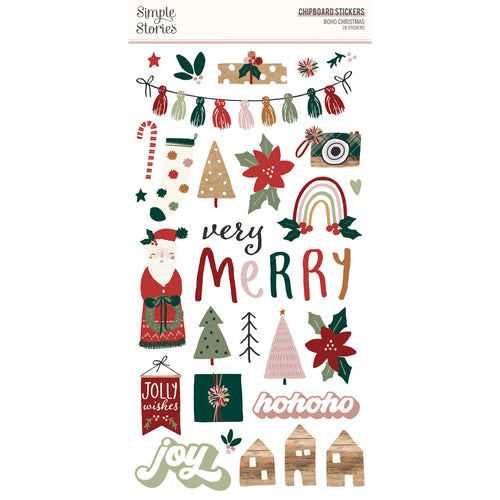 Boho Christmas Chipboard