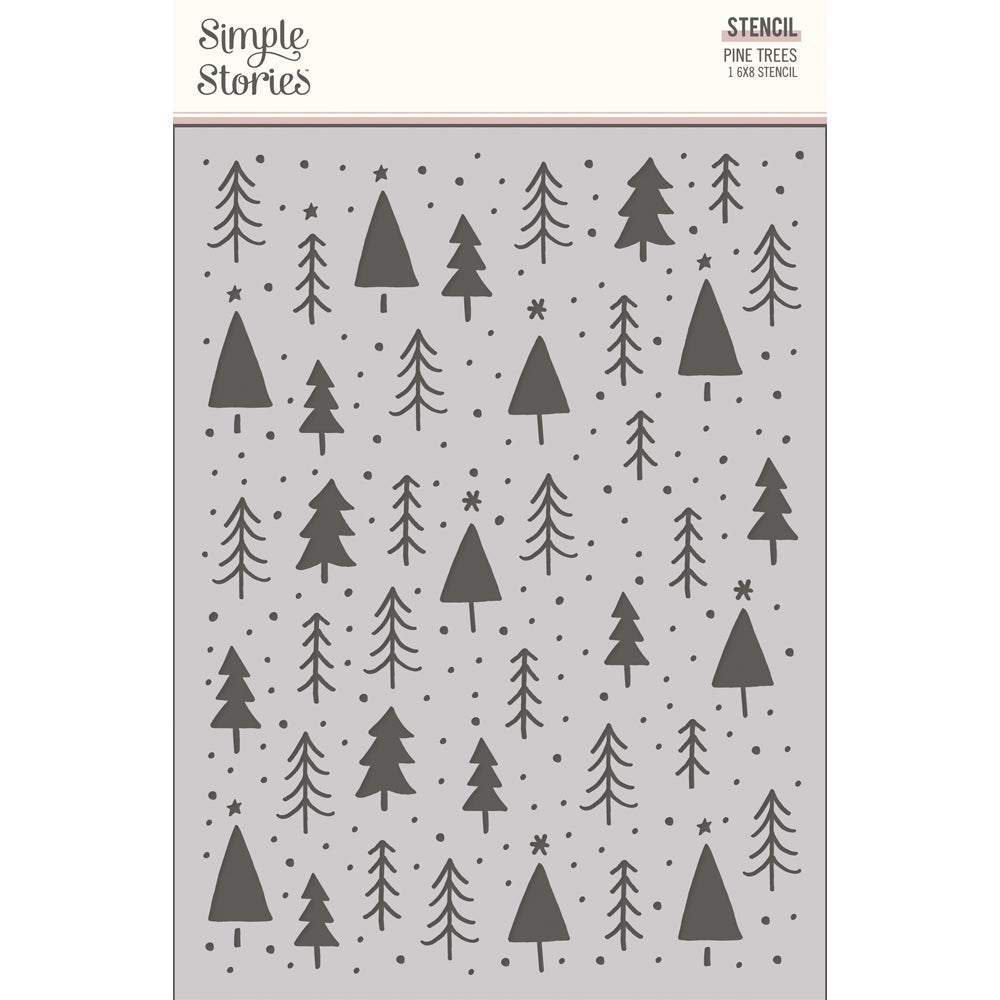 Boho Christmas - 6x8 Stencil -  Pine Trees