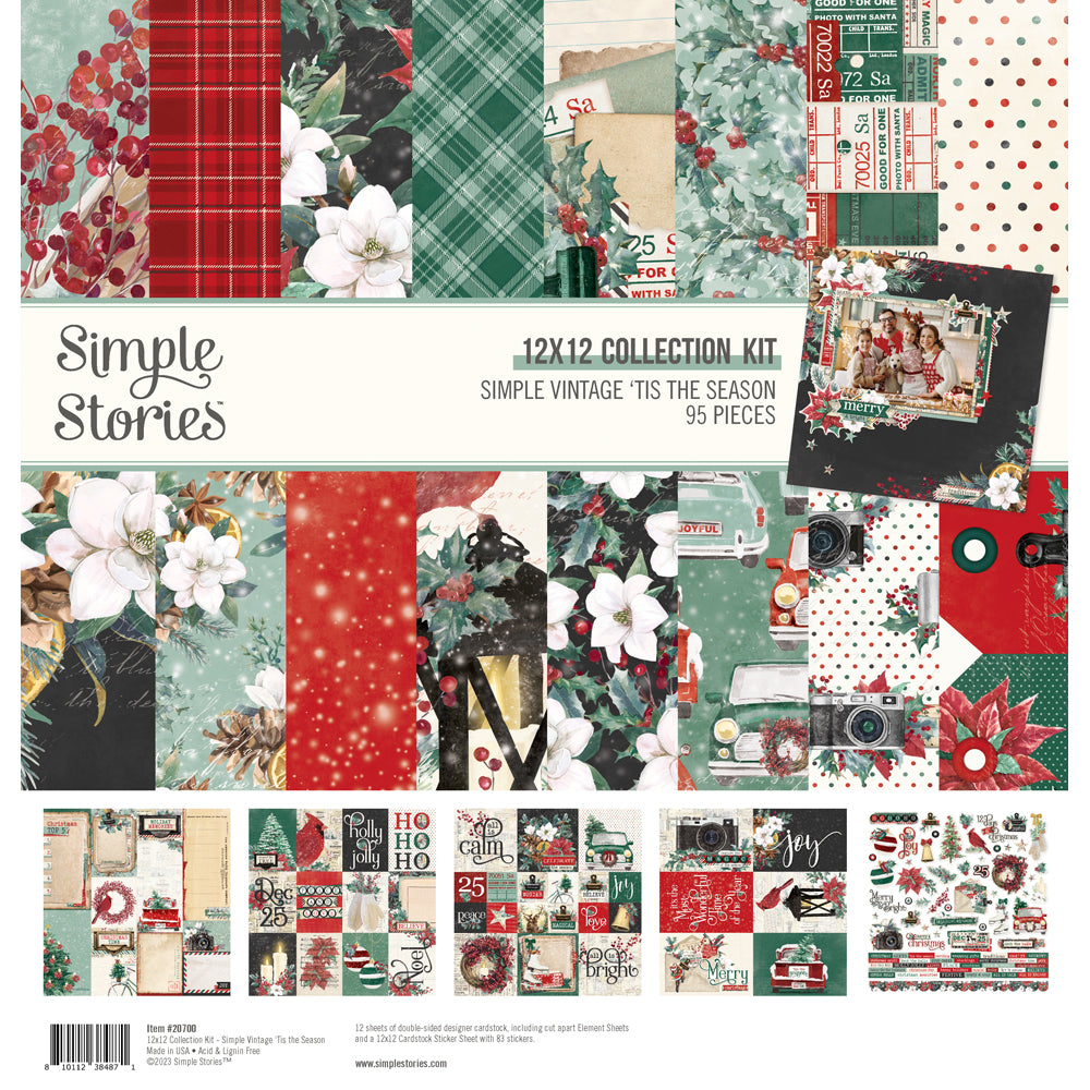 SIMPLE STORIES Simple Vintage Christmas Lodge 12x12 Paper: 4x6 Elements