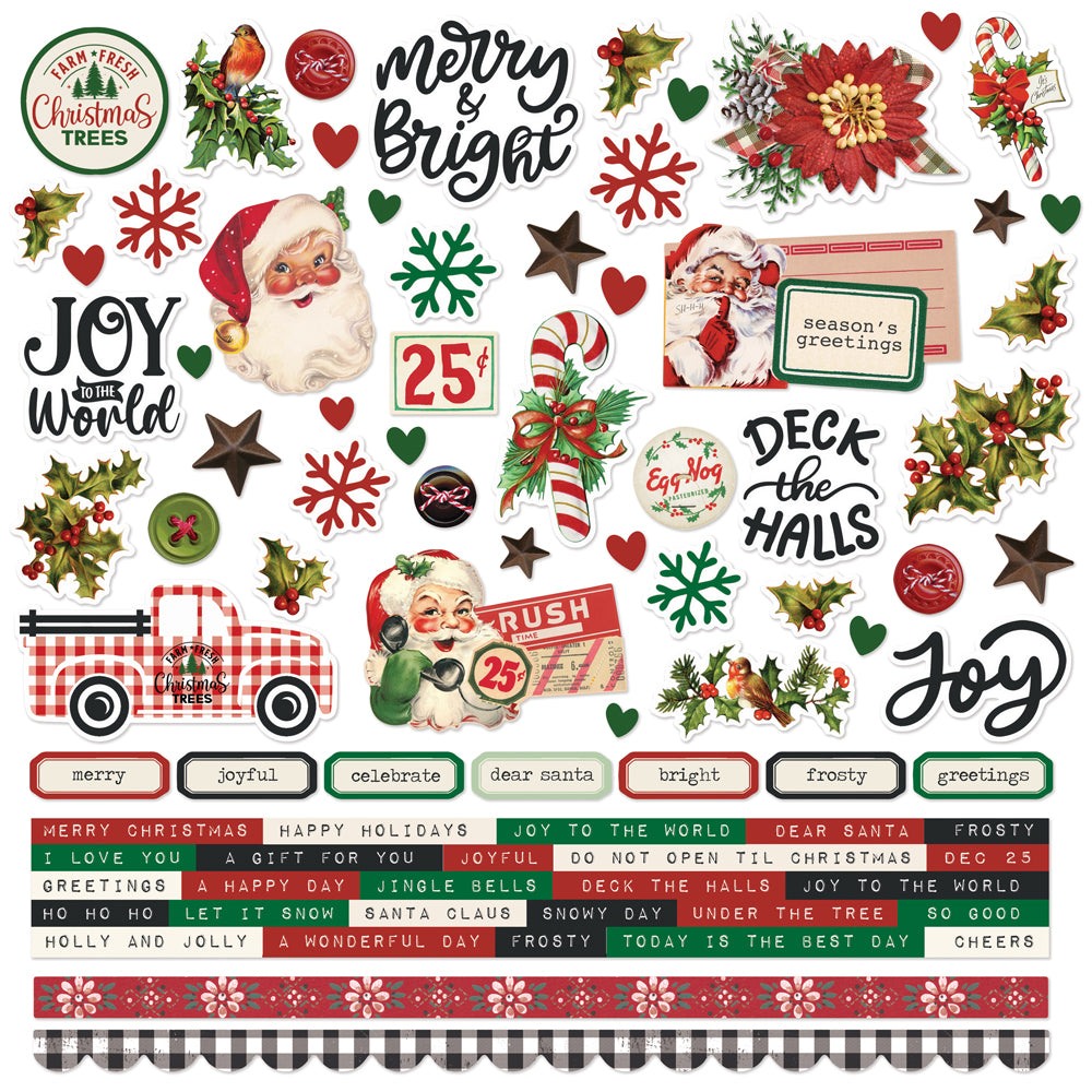 Simple Vintage Dear Santa - Cardstock Stickers