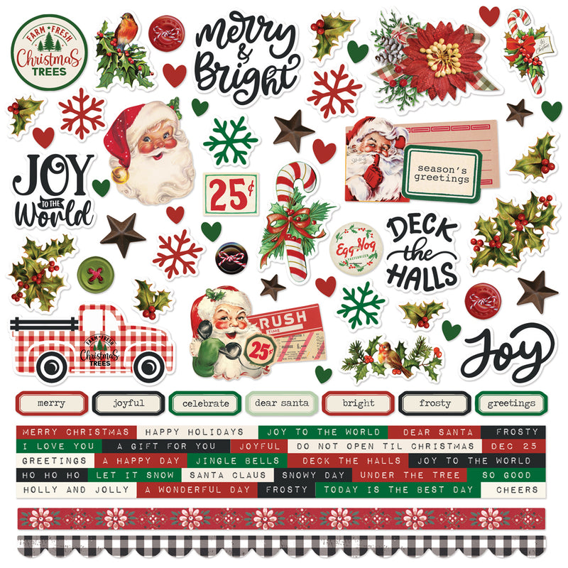 Simple Vintage Dear Santa - Cardstock Stickers