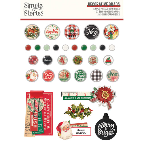 Dear Santa Decorative Brads Dear Santa Decorative Brads