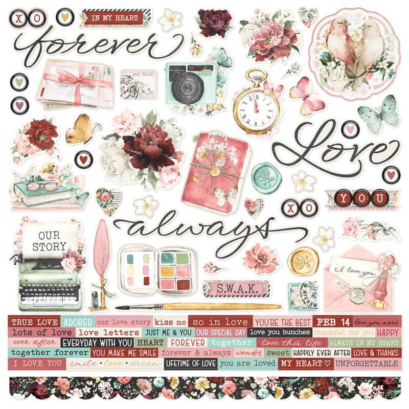 Simple Vintage Love Story - Sticker Book