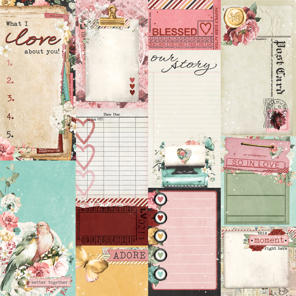 Simple Vintage Love Story - Journal Elements