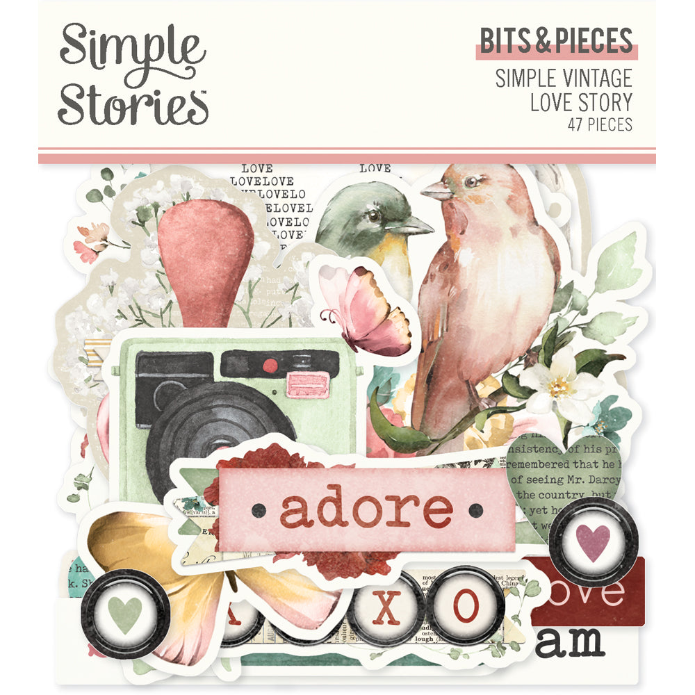 Simple Stories Vintage Love Story Foam Stickers 21429 – Simon Says Stamp