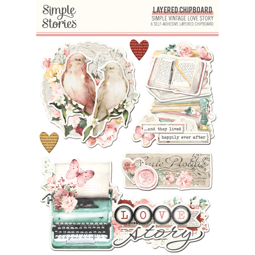 Simple Vintage Love Story - Layered Chipboard