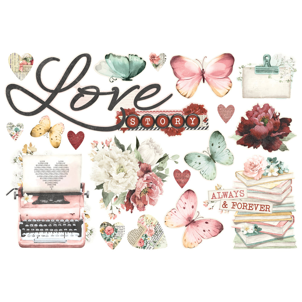 New! Simple Pages Page Pieces - Simple Vintage Love Story