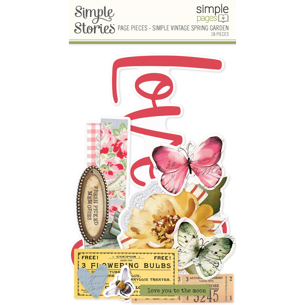 New! Simple Pages Page Pieces - Simple Vintage Spring Garden