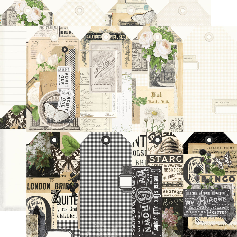 Simple Vintage Essentials Color Palette - Cream & Black Tags