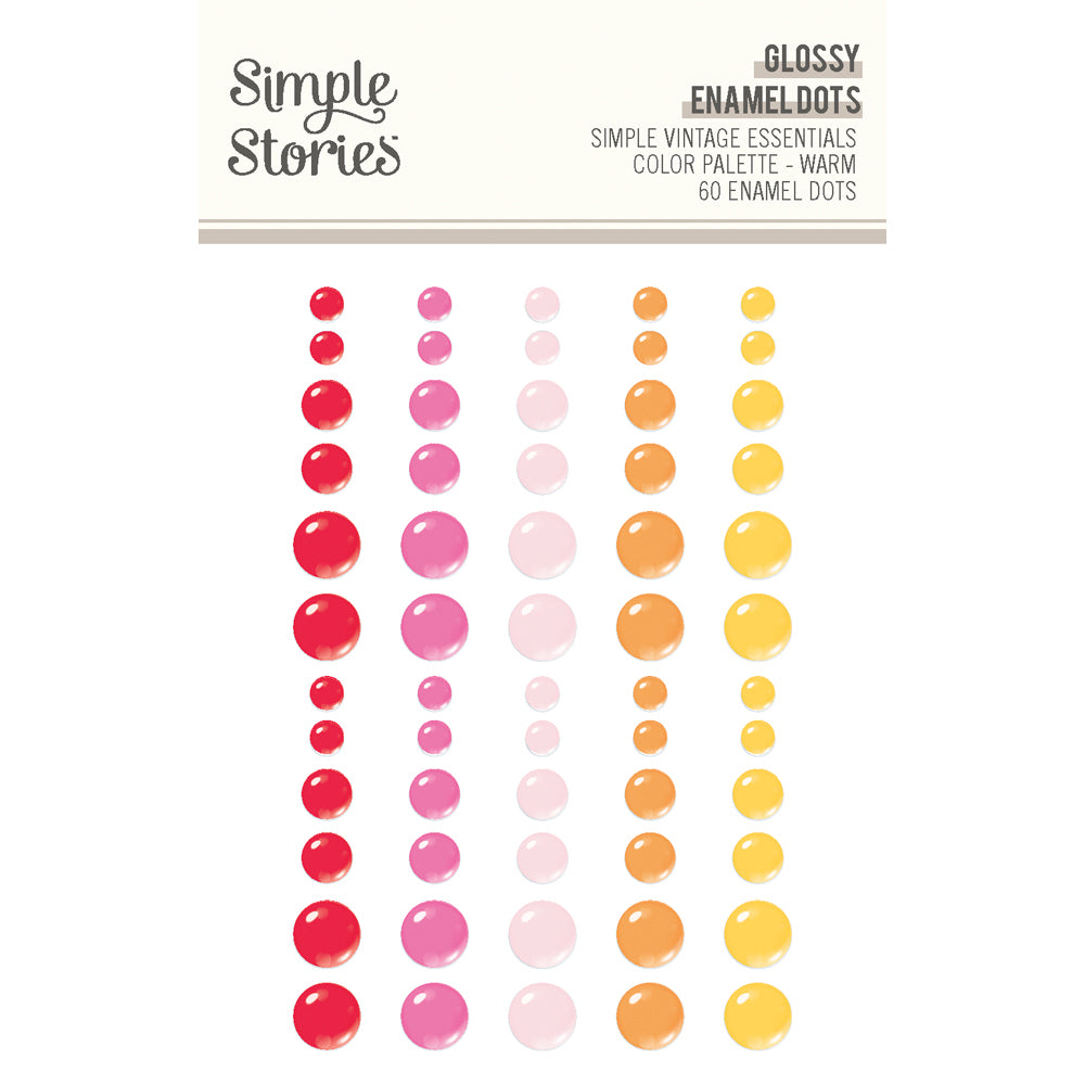 Simple Vintage Essentials Color Palette - Glossy Enamel Dots Warm
