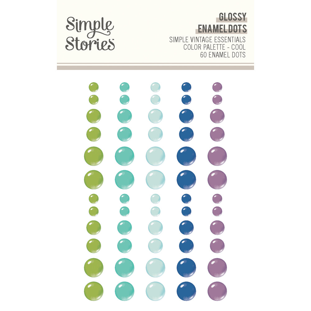 Simple Vintage Essentials Color Palette - Glossy Enamel Dots Cool