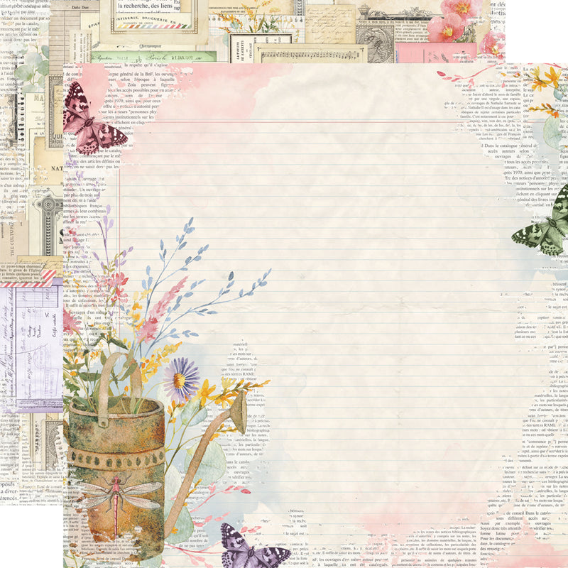 Simple Vintage Meadow Flowers - 6x8 Pad