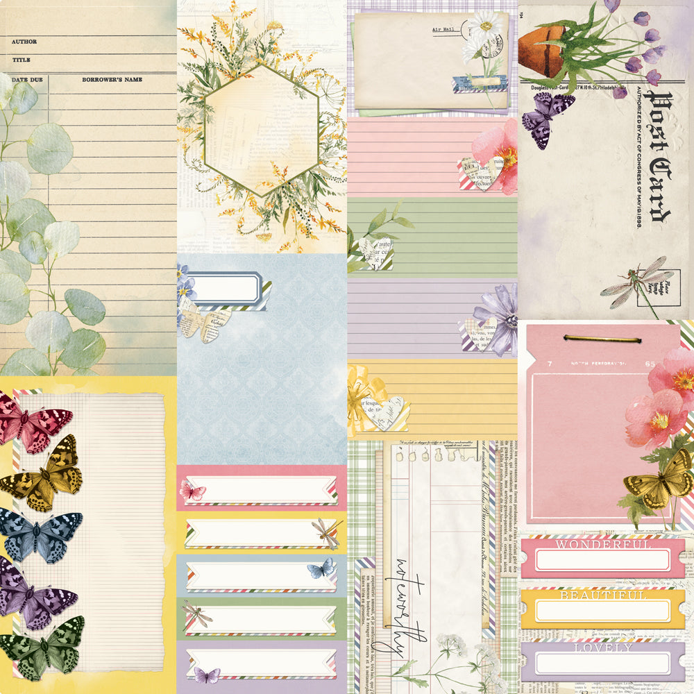 Simple Vintage Meadow Flowers - Journal Elements