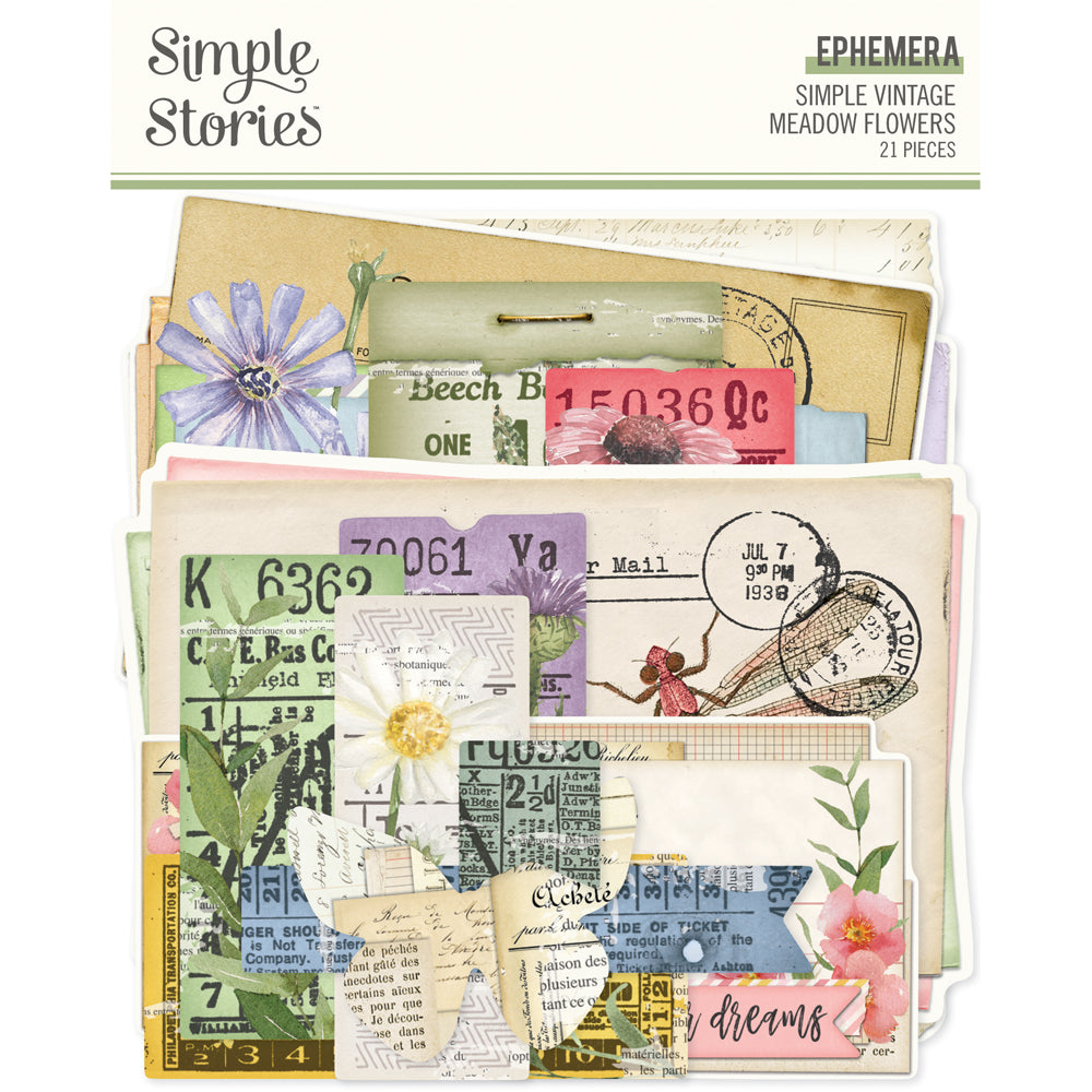 Simple Vintage Meadow Flowers - Ephemera