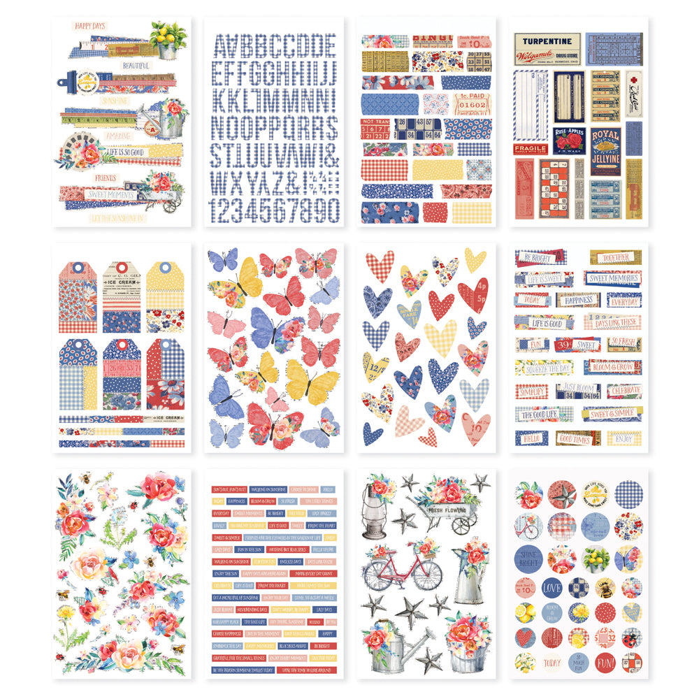 Simple Vintage Linen Market- Sticker Book