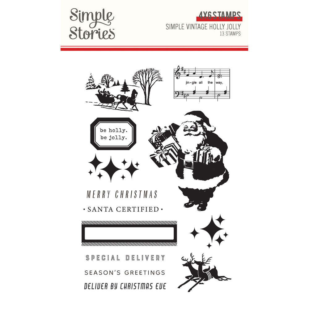 Simple Vintage Holly Jolly - Stamps