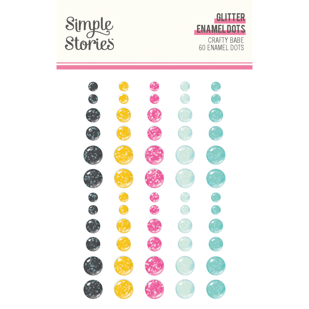 Crafty Babe  Glitter Enamel Dots - Unit of 6