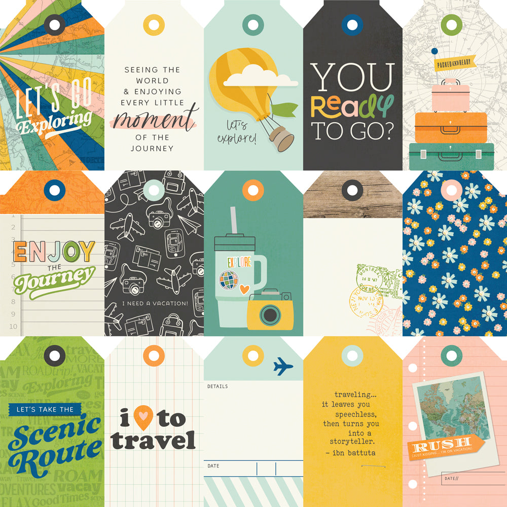 Happy Travels Tag Elements - 25 pack