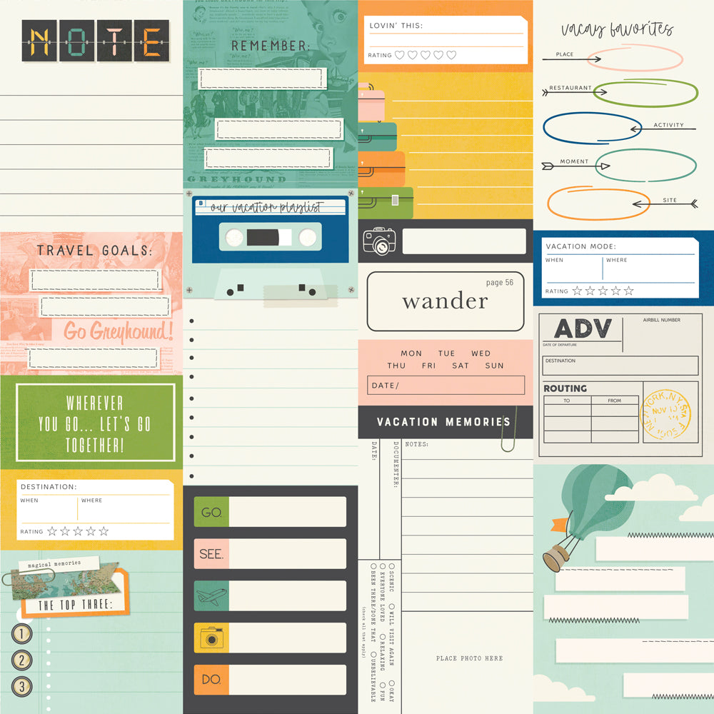 Happy Travels Journal Elements - 25 pack