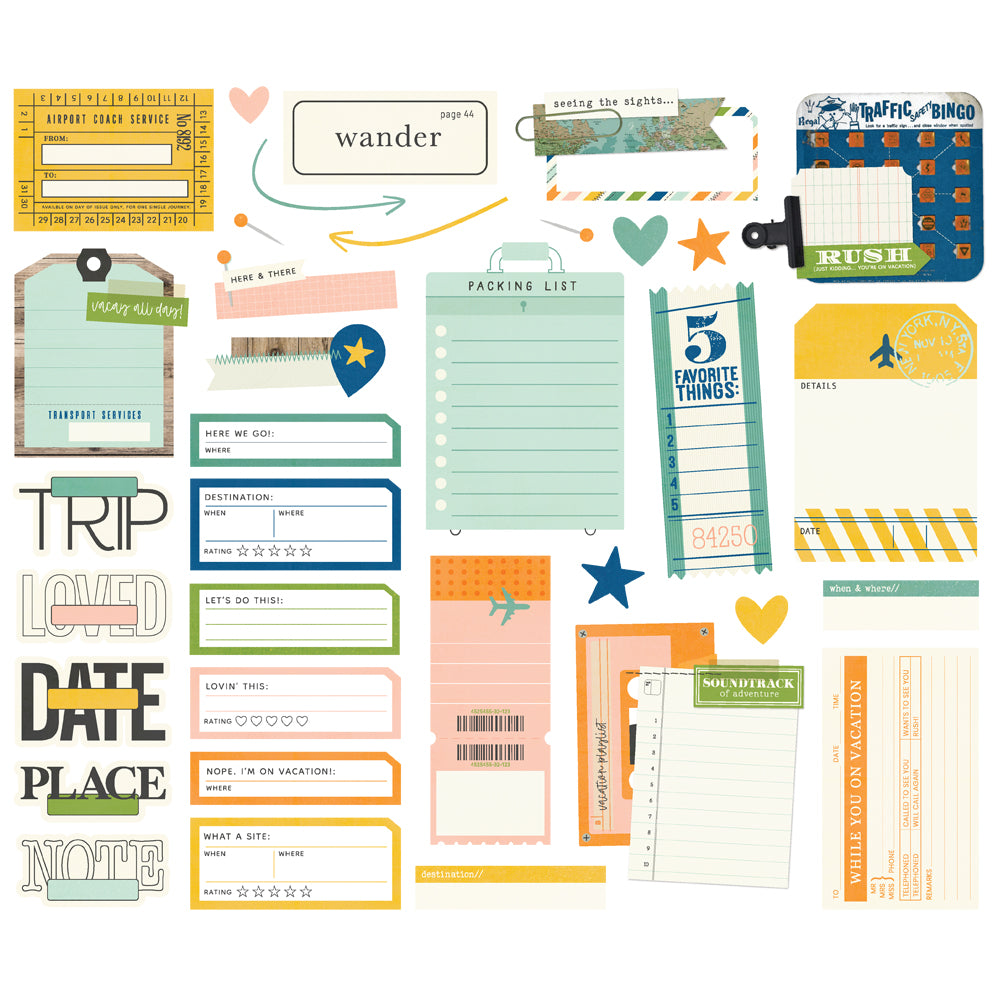 Happy Travels Journal Bits & Pieces - Unit of 6